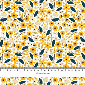 SMALL FLOWERS pat. 2 / white - Woven Fabric for tablecloths