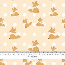 30cm FOXES / polka dots - Cotton woven fabric