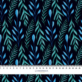 BLUE LEAVES pat. 3 / black - light brushed knitwear