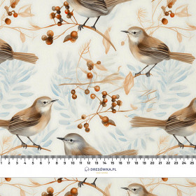 PASTEL BIRDS PAT. 1 - looped knit fabric