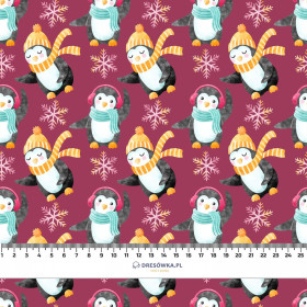 PENGUINS / SNOWFLAKES pat . 2 (CHRISTMAS PENGUINS) - brushed knitwear with elastane ITY