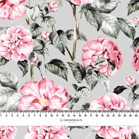PINK PEONIES pat. 4 - Linen with viscose
