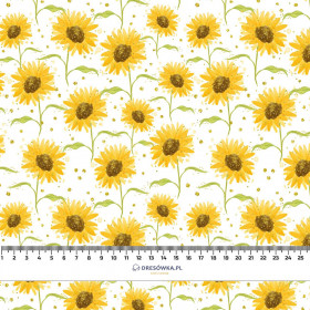 SUNFLOWERS PAT. 7 (CUTE BUNNIES) - Woven Fabric for tablecloths