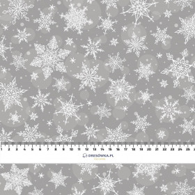 SNOWFLAKES PAT. 2 / grey  - brushed knitwear with elastane ITY