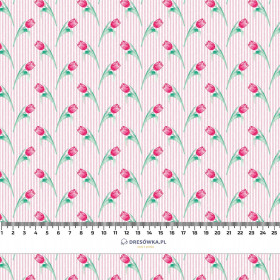 TULIPS / stripes - Slub Weave 