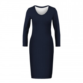 PENCIL DRESS (ALISA) - HERRINGBONE / NIGHT CALL / navy - sewing set