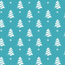 CHRISTMAS TREES WITH STARS / dark turquoise 