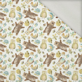 FOREST MIX (FOREST ANIMALS) - brushed knit fabric with teddy / alpine fleece