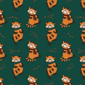 RED PANDA WITH SCARF / bottle green (RED PANDA’S AUTUMN)