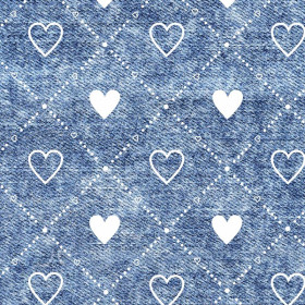 HEARTS AND RHOMBUSES / vinage look jeans (blue)