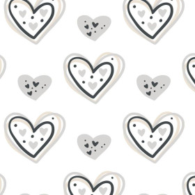 HEARTS (CONTOUR) pat. 3 / white (RAINBOWS AND HEARTS)