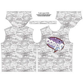 MEN’S T-SHIRT - COMICS / ooops (purple - red) - single jersey