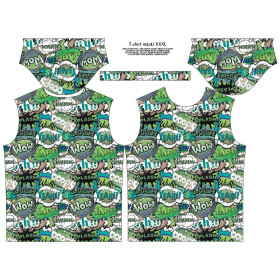 MEN’S T-SHIRT - COMICS (green - blue) - single jersey