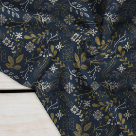 FOLK FLORAL pat. 1 / gold (FOLK FOREST) - Crepe