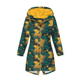 WOMEN'S PARKA (ANNA) - FLOWERS pat. 6 (sea blue) - softshell