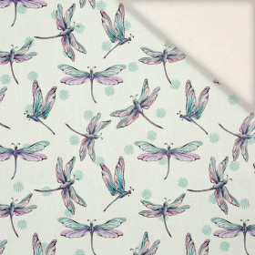 DRAGONFLIES pat. 2 (DRAGONFLIES AND DANDELIONS) - Linen with viscose