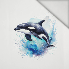 WATERCOLOR WHALE - panel (75cm x 80cm) lycra 300g