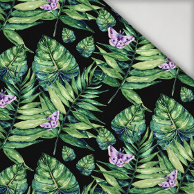 MINI LEAVES AND INSECTS PAT. 4 (TROPICAL NATURE) / black - swimsuit lycra