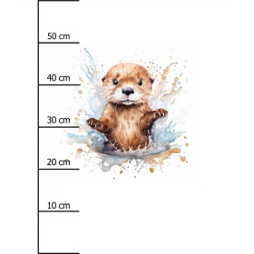 WATERCOLOR BABY OTTER - panel (60cm x 50cm) lycra 300g