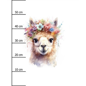WATERCOLOR LAMA - panel (60cm x 50cm) Cotton woven fabric