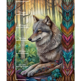 BOHO WOLF - panel (60cm x 50cm) Hydrophobic brushed knit