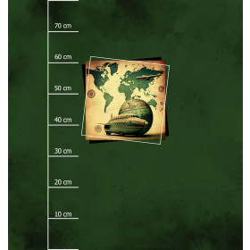 TRAVEL TIME PAT. 4 - panel (75cm x 80cm) brushed knitwear with elastane ITY