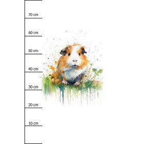 WATERCOLOR GUINEA PIG - panel (75cm x 80cm) brushed knitwear with elastane ITY