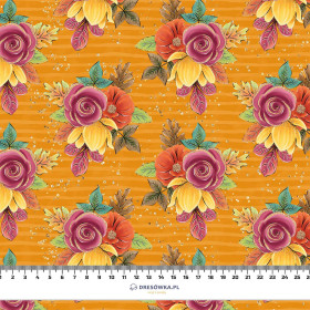 AUTUMN BOUQUET / orange (GLITTER AUTUMN) - looped knit fabric
