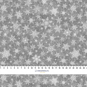 SNOWFLAKES PAT. 2 / ACID WASH GREY  - Woven Fabric for tablecloths