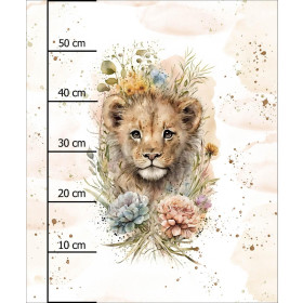 BABY LION -  PANEL (60cm x 50cm) brushed knitwear with elastane ITY