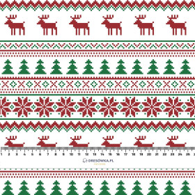 REINDEERS PAT. 2 / maroon - green - brushed knitwear with elastane ITY