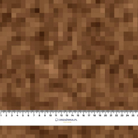 PIXELS pat. 2 / brown - Woven Fabric for tablecloths