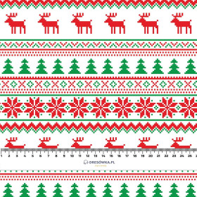 REINDEERS PAT. 2 / red-green - brushed knitwear with elastane ITY