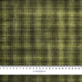 AUTUMN CHECK  / green (AUTUMN COLORS) - looped knit fabric