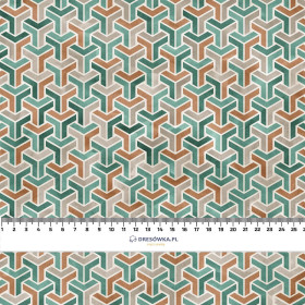 FOREST CUBE (SNOW LEOPARDS) - Cotton woven fabric