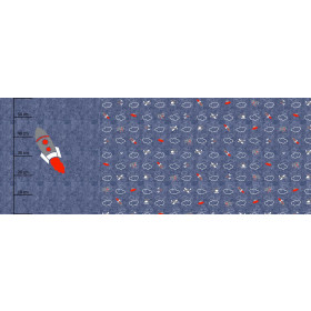 ROCKET (PLANES) / ACID WASH DARK BLUE - PANORAMIC PANEL (60 x 155cm)