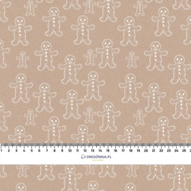 GINGERBREAD MEN (WHITE CHRISTMAS) - looped knit fabric