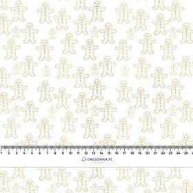 GOLDEN GINGERBREAD MEN (WHITE CHRISTMAS)- Upholstery velour 