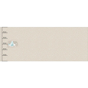 ANIMALS IN TIPI / WHITE TRACES / beige (MAGICAL CHRISTMAS FOREST) - PANORAMIC PANEL (60 x 155cm)