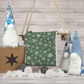 SNOWFLAKES PAT. 2 / ACID WASH BOTTLE GREEN - looped knit fabric