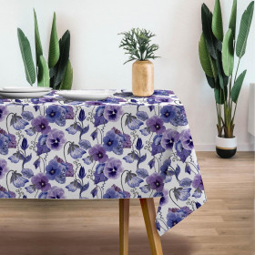 PANSIES (BLOOMING MEADOW) (Very Peri) - Woven Fabric for tablecloths