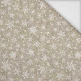 SNOWFLAKES PAT. 2 / ACID WASH BEIGE - Woven Fabric for tablecloths