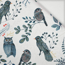 FOLK BIRDS pat. 2 (FOLK FOREST) - Woven Fabric for tablecloths