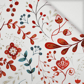 FOLK FLORAL pat. 2 (FOLK FOREST) - Woven Fabric for tablecloths