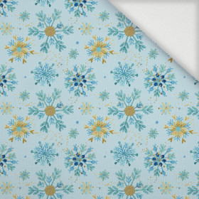 BLUE SNOWFLAKES pat. 3 - Woven Fabric for tablecloths