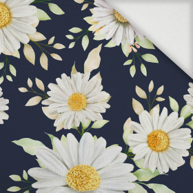 DAISIES PAT. 2 / dark blue - Woven Fabric for tablecloths