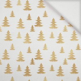 GOLDEN CHRISTMAS TREES (WHITE CHRISTMAS) - Woven Fabric for tablecloths