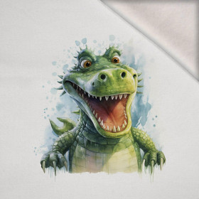 WATERCOLOR CROCODILE -  PANEL (60cm x 50cm) brushed knitwear with elastane ITY