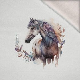 WATERCOLOR HORSE -  PANEL (60cm x 50cm) brushed knitwear with elastane ITY