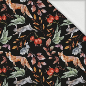 FOREST ANIMALS PAT. 2 / BLACK (COLORFUL AUTUMN)- single jersey with elastane ITY